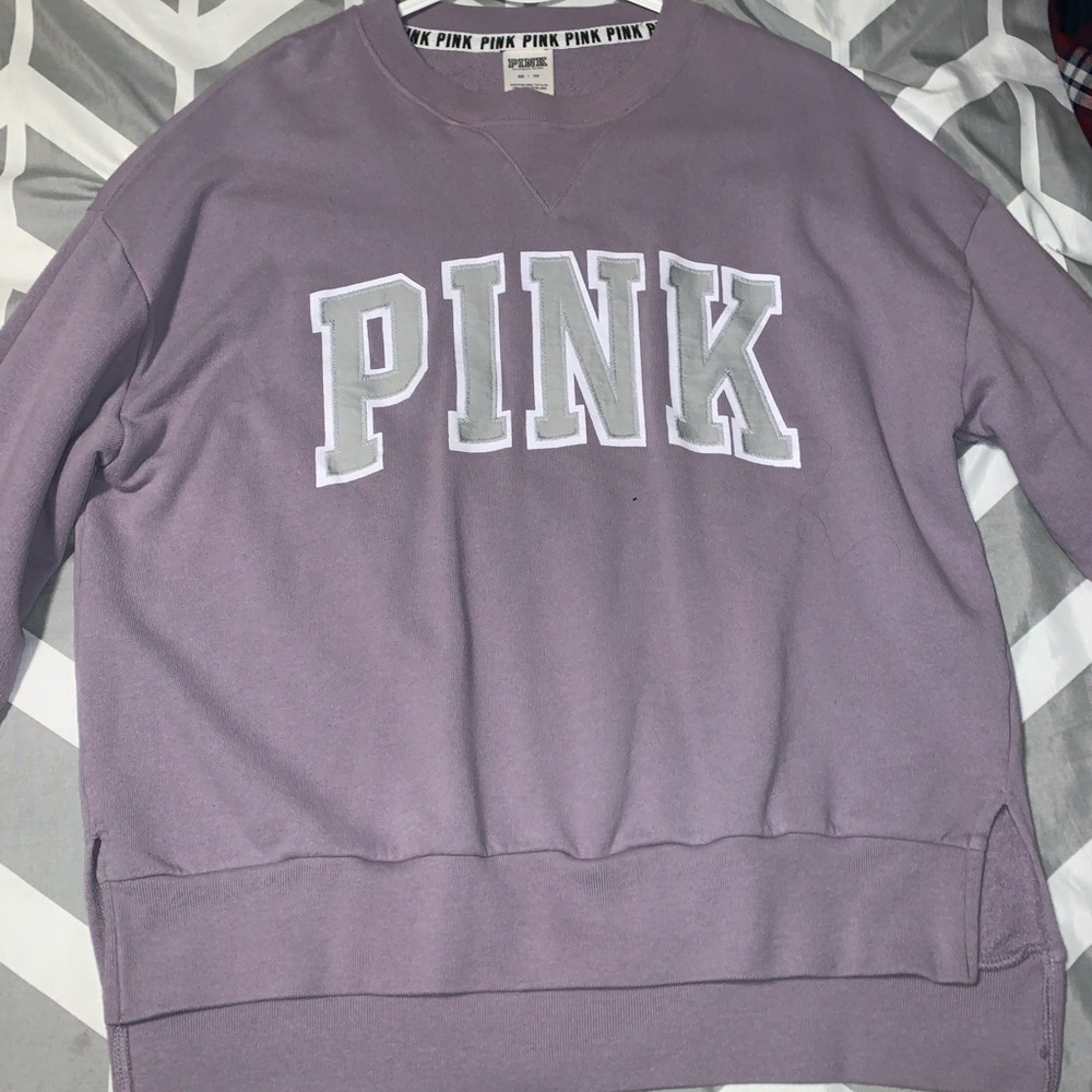 Pink crew neck hoodie